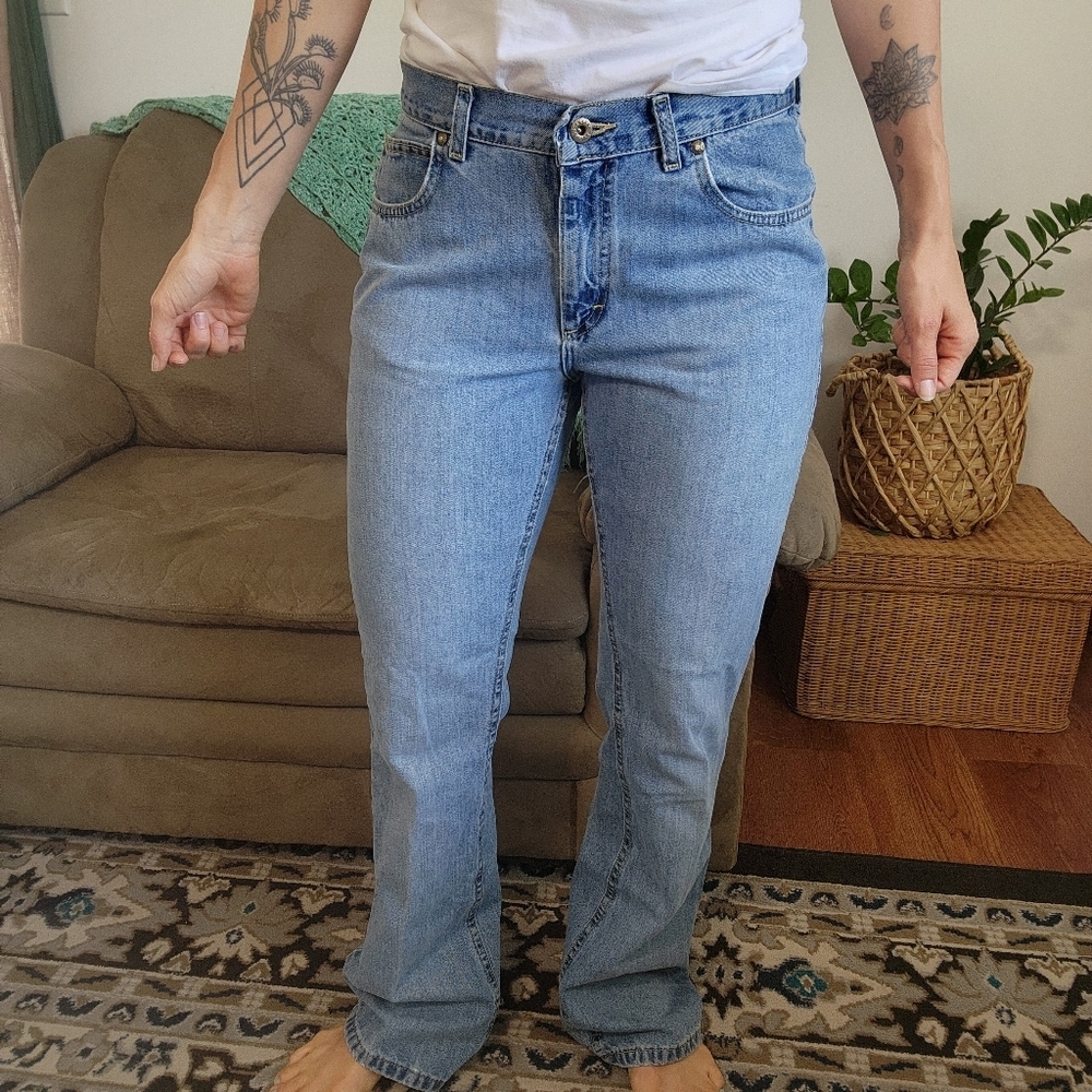 Vintage Lee Dungarees Flare Jeans Size 13